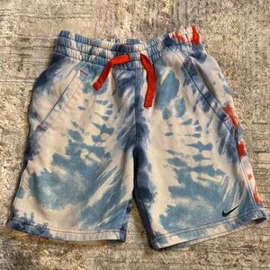 Nike Kids Blue and Red Tie-Dye Shorts